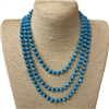 CN608TQS  ''60'' 8MM TURQUOISE  CRYSTAL NECKLACE