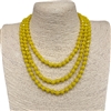 CN608Y  8MM 60'' YELLOW MIX CRYSTAL NECKLACE