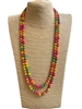 CN60MM  ''60'' 8MM MATTE MULTI  CRYSTAL NECKLACE