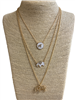 CNA403 ''21'' ELEPHANT MULTI LAYERED CHAIN  NECKLACE