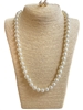 CNE6125 24'' 10MM PEARL NECKLACE & EARRINGS  SET