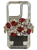 CPH01RC  ADJUSTABLE RED & CLEAR RHINESTONE CELLPHONE HOLDER