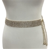 CR0012 GOLD 12 ROW ADJUSTABLE RHINESTONE BELT