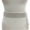 CR0015 SILVER 15 ROW ADJUSTABLE RHINESTONE BELT