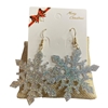 CR06  SILVER GOLD SNOWFLAKE  EARRINGS