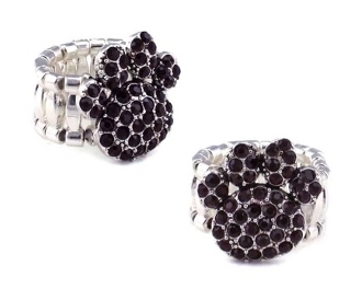 CR1126 PAW RHINESTONE STRETCH RING