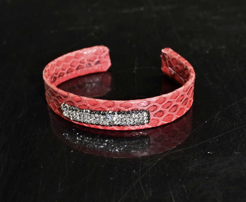CR157 RED SNAKE SKIN BANGLE