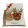CR16  GOLD  REINDEER EARRINGS
