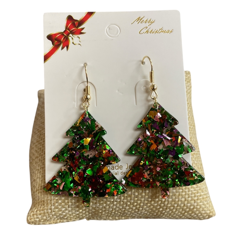 CR17 MULTI COLOR TREE  EARRINGS