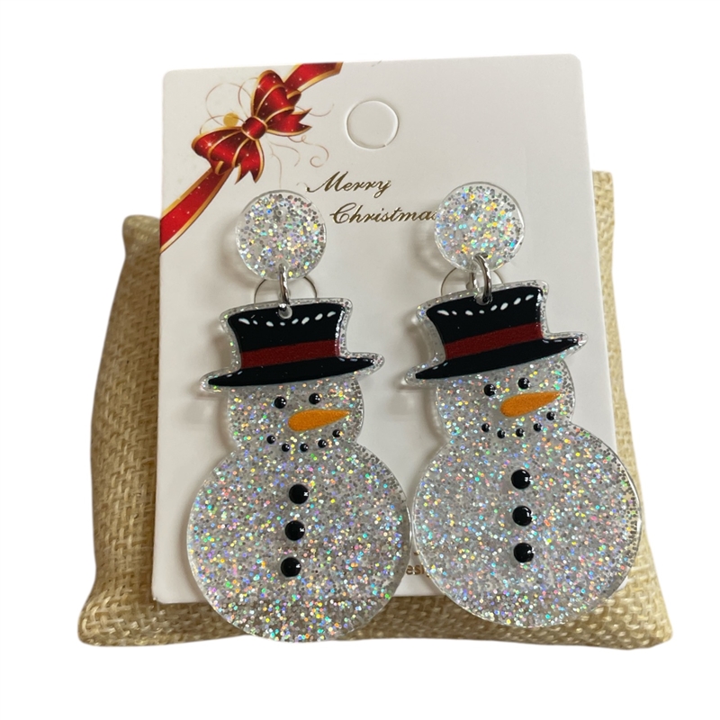 CR18  MULTI COLOR SNOWMAN  EARRINGS