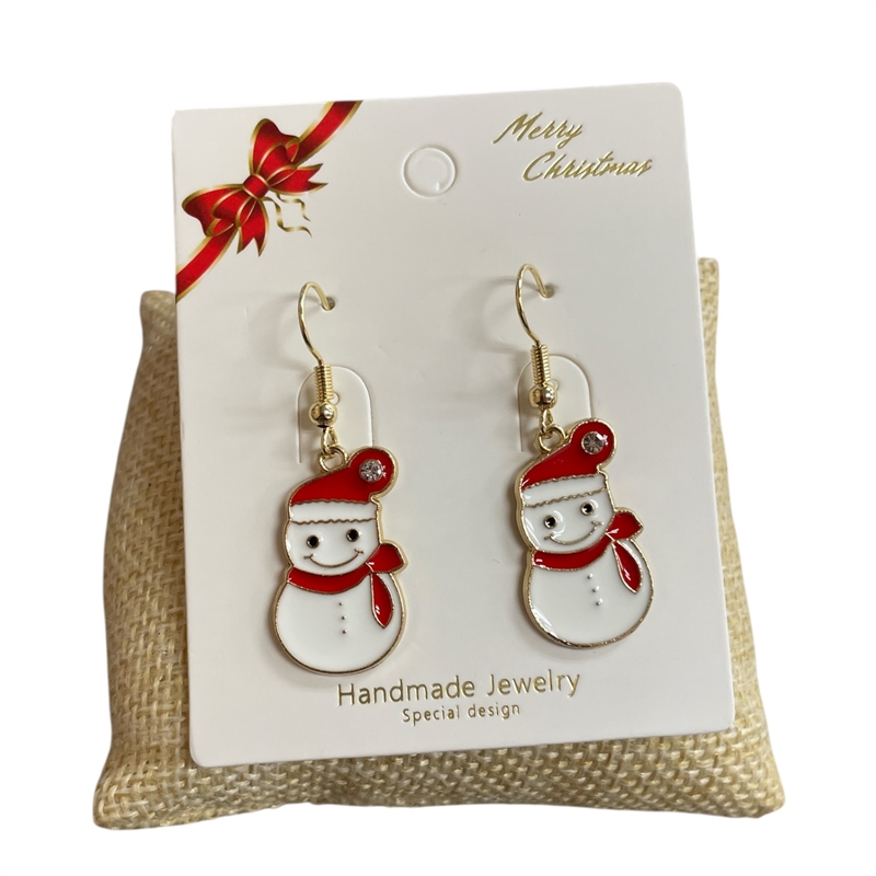 CR20  SNOWMAN DANGLE SMALL EARRINGS