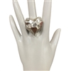 CR2021  HAMMERED  HEART STRETCH RING