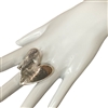 CR2023  SILVER PLAIN HEAR  STRETCH RING