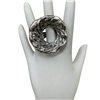 CR2034  HAMMERED OPEN CIRCLE STRETCH RING