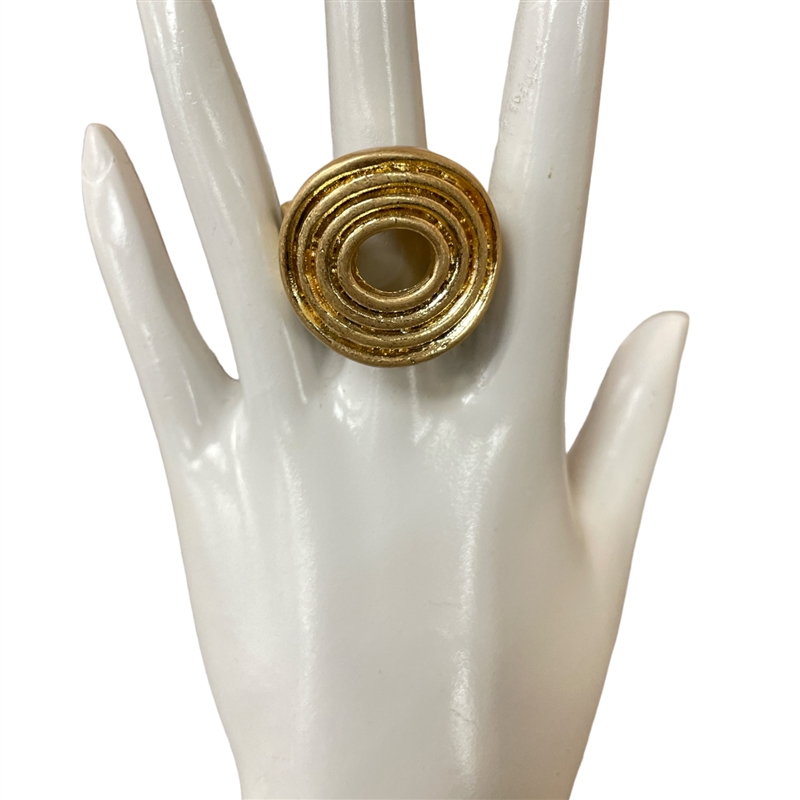 CR2041 HAMMERED CIRCLE  STRETCH RING