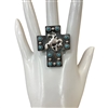 CR2058  ANTIQUE CROSS HORSE IN CENTER STRETCH RING