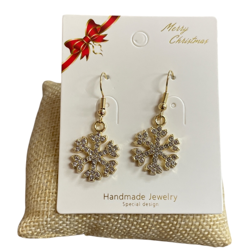 CR28 RHINESTONE SNOWFLAKE EARRINGS