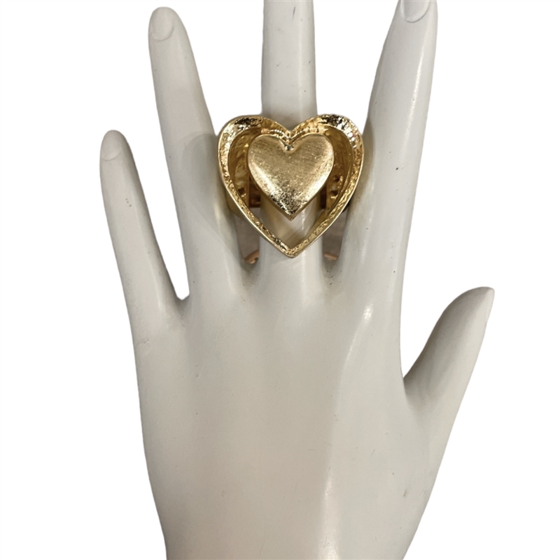 CR300R  DOUBLE HEART STRETCH RING