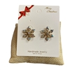 CR32  RHINESTONE SNOWFLAKE STUD  EARRINGS