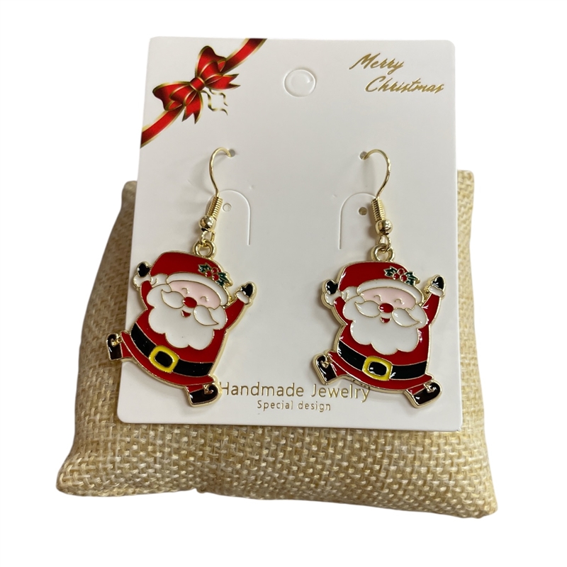 CR35  SANTA  DANGLE  EARRINGS