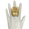 CR4467  HAMMERED FLOWER CRYSTAL STONE IN CENTER STRETCH RING