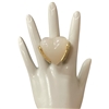 CR4773 WHITE STONE HEART GOLD RING