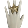 CR5446 HAMMERED STAR STRETCH RING