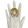 CR5584  HAMMERED OPEN CIRCLE RING