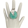 CR6061T  OVAL TURQUOISE SILVER RING