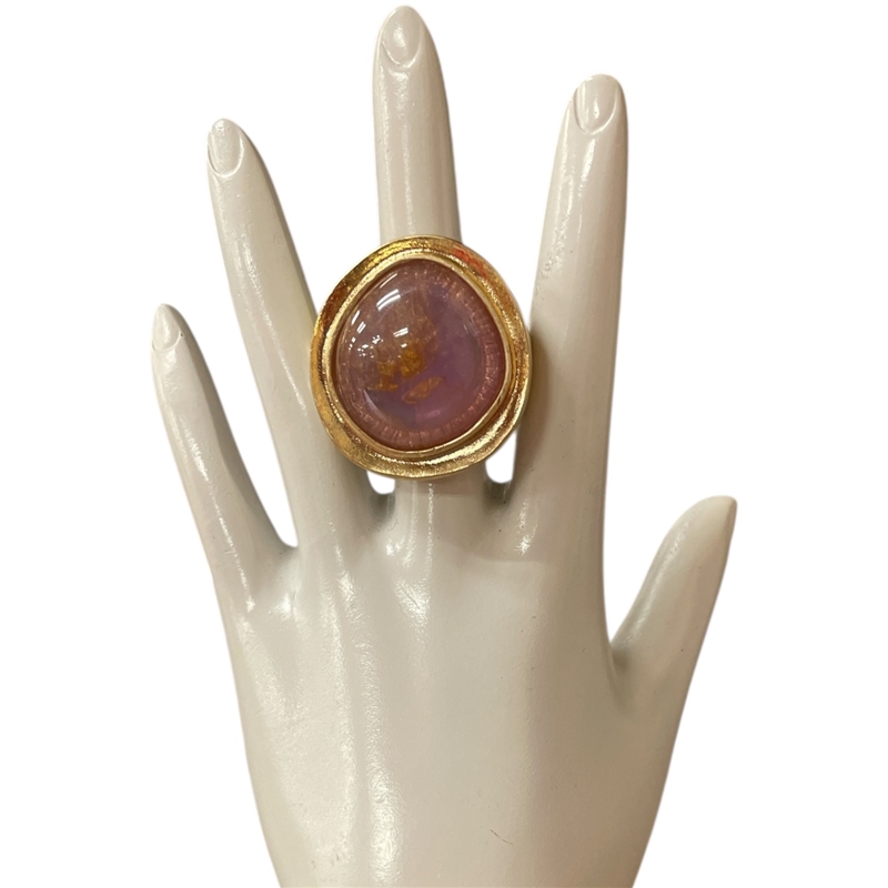 CR9000 PURPLE STONE GOLD RING