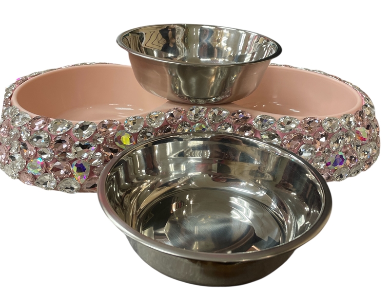 D1995P   DOUBLE PIN  RHINESTONE PET BOWL