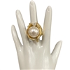 D808 CHUNKY GOLD & PEARL RING