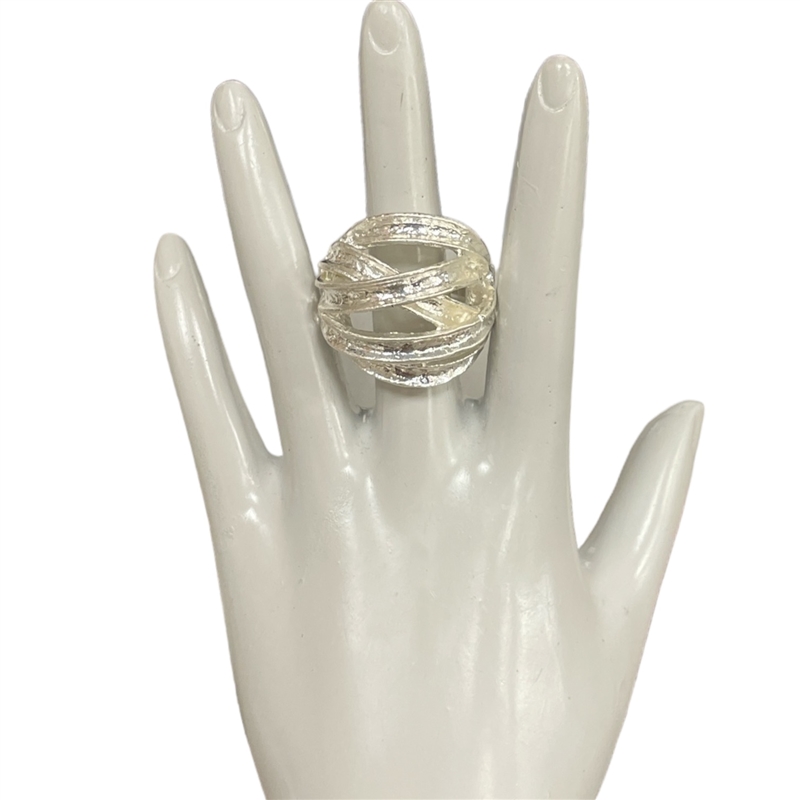 D811  TWISTED HAMMERED GOLD RING