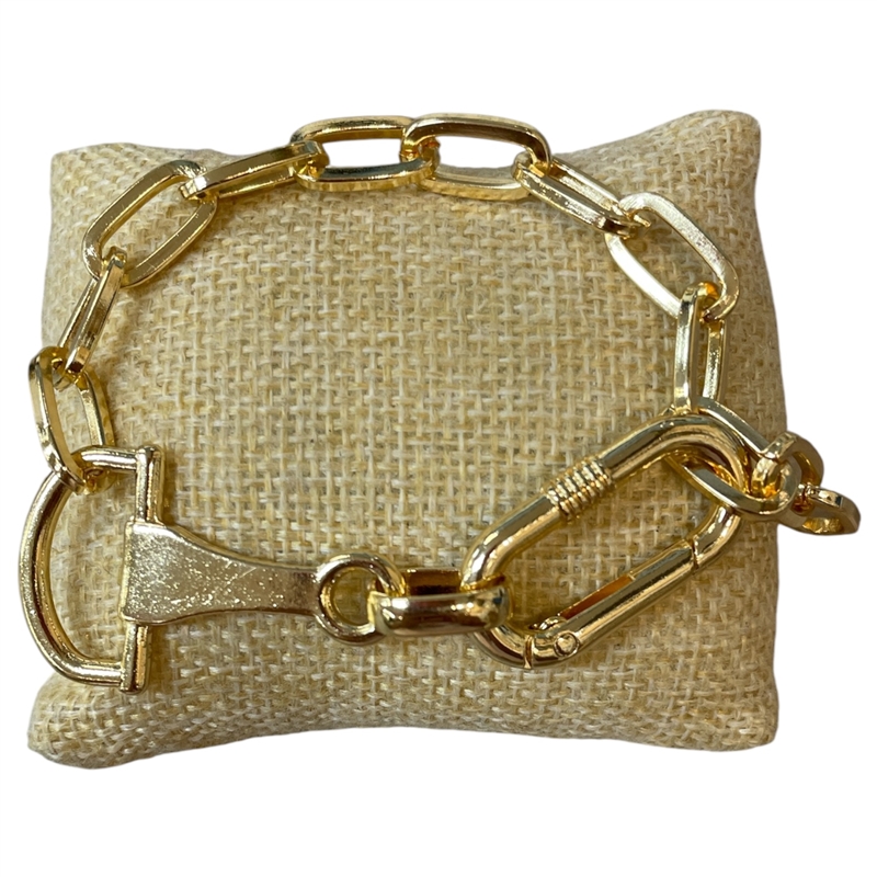 DB2040W HAMMERED MATTE MULTI LINK CLASP BRACELET