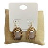DE2021 DANGLE FLORAL TWO TONE HAMMERED EARRINGS