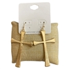 DE2172 MATTE PLAIN LONG LARGE CROSS DANGLE EARRINGS