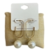 DE2188 PEARL DROP THIN OVAL HOOP EARRINGS