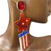 DFE-0627 AMERICAN FLAG START ACRYLIC EARRINGS