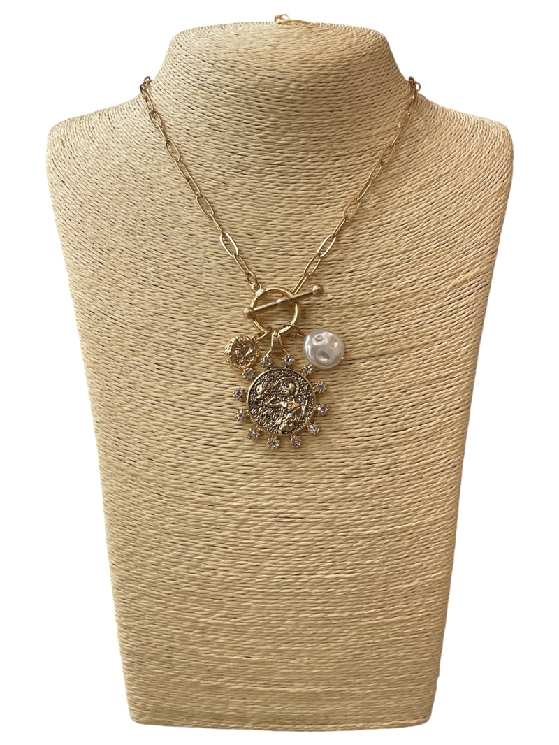 DGN2009 ATHENA COIN CHARMS TOGGLE NECKLACE