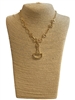 DN2045 PLAIN U LINK PENDANT DROP SHORT NECKLACE