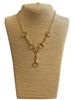 DN2047 GOLD PLAIN U LINK PENDANT SHORT DROP NECKLACE
