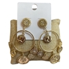 DOE4670 GOLD COIN CHANDELIER POST DANGLE EARRINGS