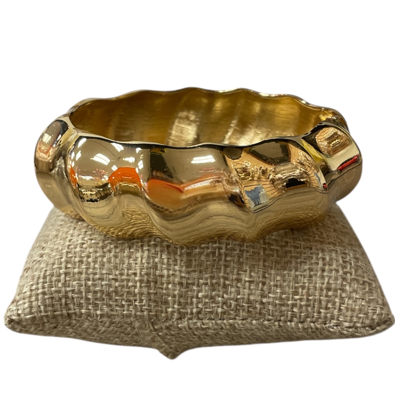 DRO179 SHINY GOLD SWIRL CHUNKY BRACELET