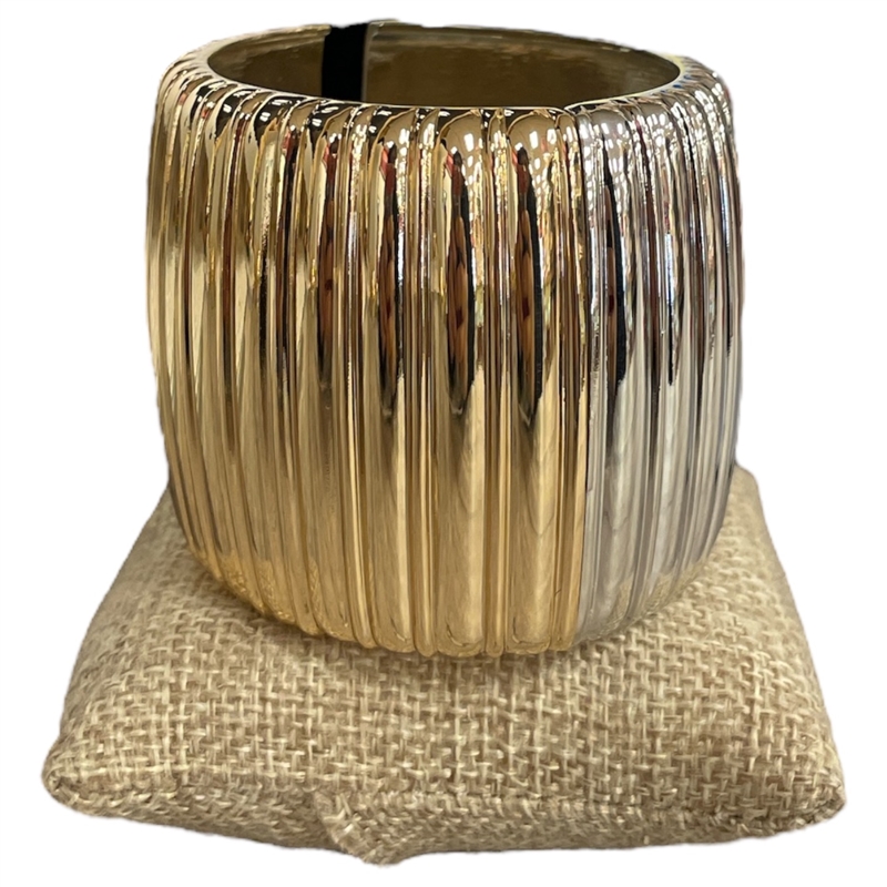 DR113 TWO TONE CHUNKY SHINY BRACELET