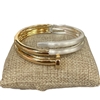 DR121 TWO TONE CHUNKY NAIL GOLD BRACELET