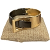 DR125 BLACK AND GOLD SHINY BELT CUFF BRACELET