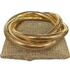 DR128 SHINY GOLD THICK SNAKE TWIST BRACELET