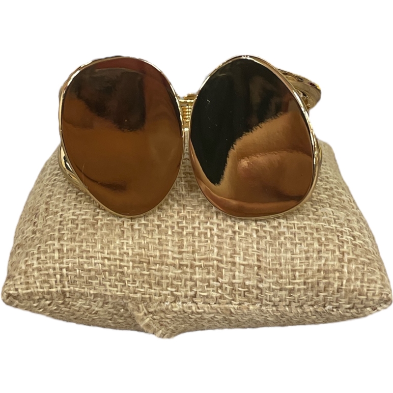 DR132 GOLD UPSIDE-DOWN OVALS CUFF BRACELET