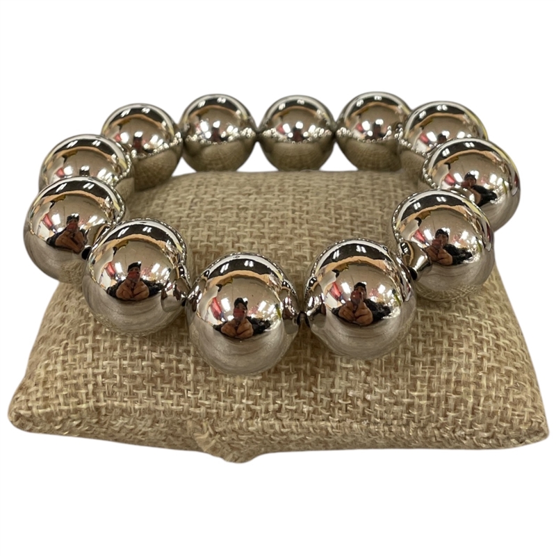 DR139 18MM SILVER SHINY CHUNKY BRACELET