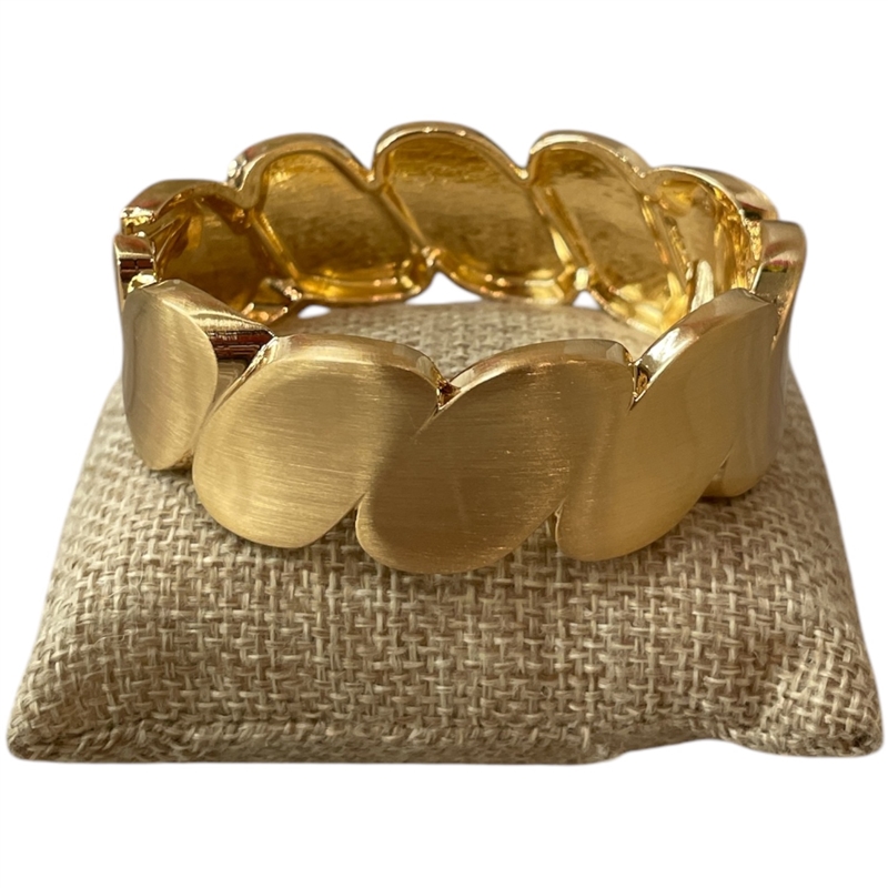DR405 MATTE GOLD WAVES CHUNKY BRACELET